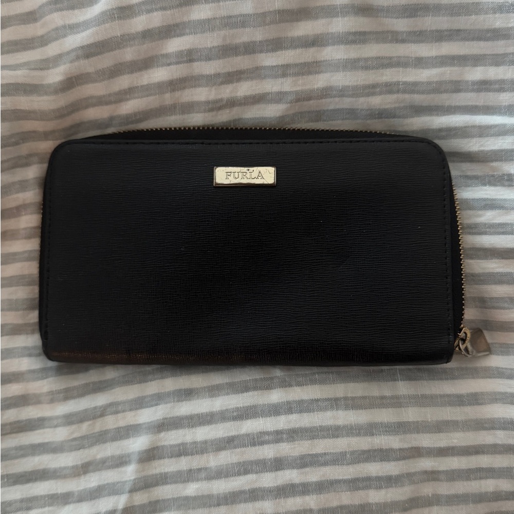 Furla Black Zip-Around Wallet